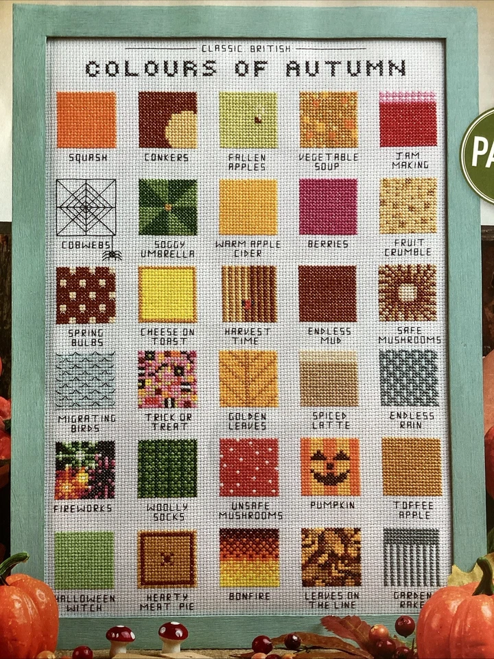 Emma Congdon Shades Of Autumn Colour Swatch Sampler Cross Stitch Chart - Image 1 of 1