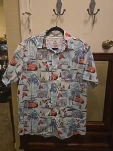 Camisa Bucees Buc-ee's Para Hombres Hawaiana Botón Castor Azul Floral Camión Surf Mediana - Imagen 1 de 10