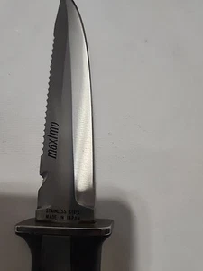 Vintage RARE Beuchat Maximo Dagger Knife Hard Sheeth Yellow And Black - Picture 1 of 12