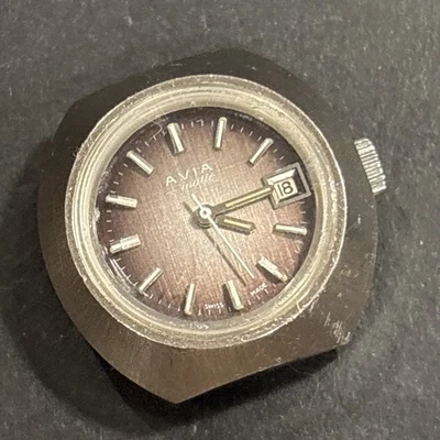 Q61 De Colección Años 60 Avia Matic Fecha 21 J Automático Damas Reloj Cabezal Funcionando** Foto 1 de 4