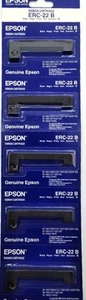 Epson ERC-22B Ribbon Cartridges M-183 Printer Dot Matrix Black Genuine - 5 Pack - Picture 1 of 5