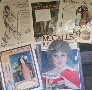 Vintage 1920's Print Ad Advertisement FLEISHER YARNS Ephemera Soap McCall's Lot - Picture 1 of 13