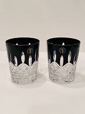 Waterford Crystal LISMORE BLACK Double Old Fashioned Glasses - Set of 2 - New