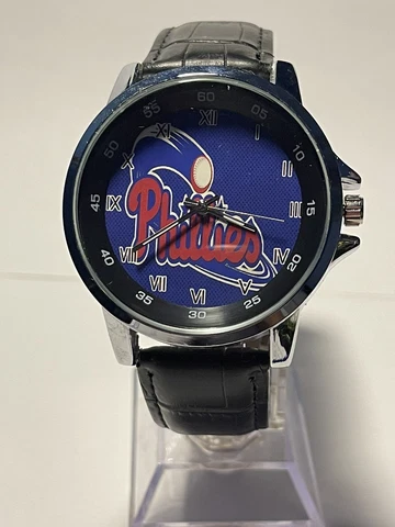 Philadelphia Phillies MLB Sports Baseball Genuine Leather Men's Watch NEW Cover