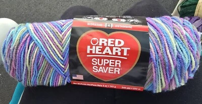 Red Heart Super Saver Knitting Yarn-Monet, E300-310 - Image 1 of 2