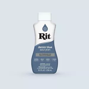 DENIM BLUE RIT LIQUID DYE COTTON WOOL NYLON LAUNDRY FABRIC WOOD CLOTHS PLASTIC - Picture 1 of 1
