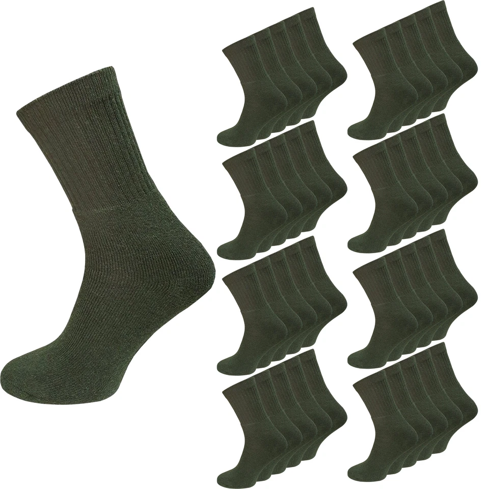 Socken Strümpfe 5-80 Paar Army Arbeitssocken Militär Olivgrün Baumwolle 39-46 - Image 1 of 1