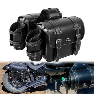 Motorcycle Saddle Bags For Honda Shadow VT VT1100 VT750 VT600 VF750 Magna 750 - Picture 1 of 11