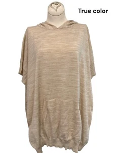 Loft Neu mit Etikett Poncho Pullover mit Kapuze Damen XS/S beige Strick Kurzarm Pulli Boho - Bild 1 von 8