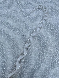 Vintage Hand Blown Candy Cane White Ribbon Art Glass Latticino - Picture 1 of 8