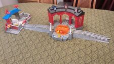 Fisher Price GeoTrax Workin Roundhouse/Roundabout + Rapid Response Fire Station