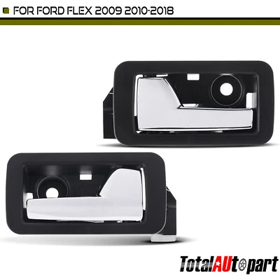 2x Manija de puerta interior negra y cromada para Ford Flex 2009 2010-2018 lateral trasera Foto 1 de 4