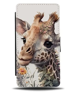 Jirafa Acuarela Pintura Abatible Billetera Estuche Jirafas Floral Flores Cabeza BF87 - Imagen 1 de 3