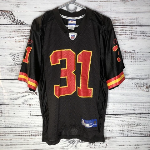 Vintage Reebok Kansas City Chiefs Priest Holmes Alternate Black NFL Jersey Small Cover