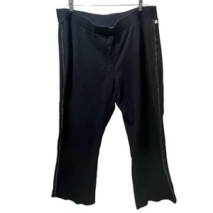 Venezia Sport schwarze Hose, Strassseiten, Pull On, Vintage, Übergröße 22/24 - Bild 1 von 4