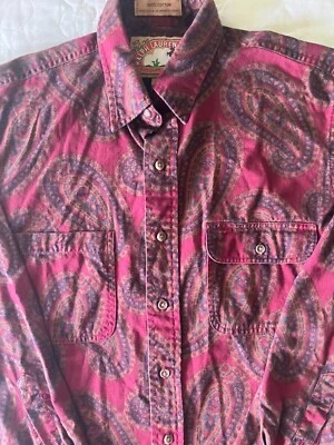 Camisa De Colección Chaps Ralph Lauren Frontier Talla Mediana Merlot Paisley Hecha en EE. UU. Foto 1 de 4