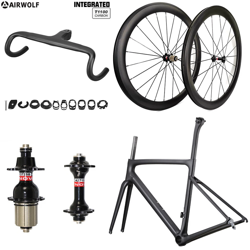 AIRWOLF T1100 Carbon Road Bike Frame Wheelset 700*25c Racing Bicycle Ultralight - Image 1 of 4