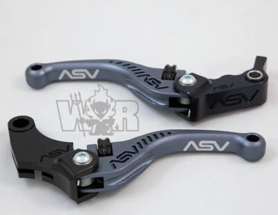 Aprilia RSV4 R RR Factory 2010-23 Tuono V4 2017-23 ASV C5 Lever Set Grey Short - Image 1 of 4