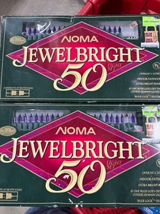 Vintage NOMA Jewelbright 50 PURPLE/VIOLET Light String Indoor Outdoor Lot of 2 - Picture 1 of 1