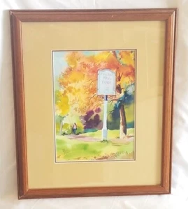 Bill Abel Cherry Hill Farm Original Watercolor Painting Signed and Framed - Picture 1 of 14