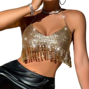Crystal Rhinestones Body Jewelry Bohemian Sparkly Bikini Chest Chain Bras