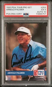 1992 PGA Tour Pro Set Arnold Palmer Signed #253 PSA 5 EX PSA Auto 10 - Picture 1 of 2