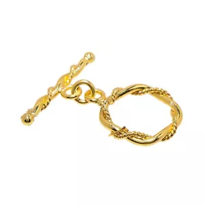 6 PCS 20X8MM TOGGLE CLASP 18K GOLD PLATED JEWELRY MAKING 801 - Picture 1 of 3