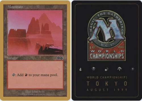 4x Mountain - Urza's Saga 346 - Kai Budde - 1999 ~ Moderately Played World Champ - Image 1 of 1