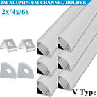 2/4/6x 1m Alloy Channel Aluminium Bar Led Strip Light Corner Cabinet Kitchen