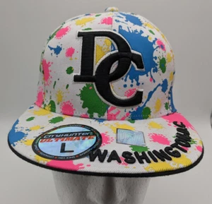 Cityhunter - Fitted Washington D.C. Paint Splash Splatter Hat - Size Large NWT - Picture 1 of 7