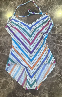 De colección 1960s 1970s Mod Hippie Twiggy Deadstock Arco Iris Bikini Traje de Baño XS/S Orgullo Foto 1 de 4