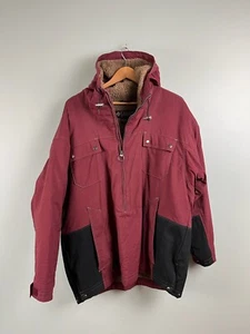 Vintage Columbia Mens LG Convert Pullover Ski Sportwear Hooded Jacket Red Black - Picture 1 of 10