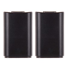 2x Xbox 360 Controller Gamepad Akku Batterie Gehäuse Deckel Cover Schwarz