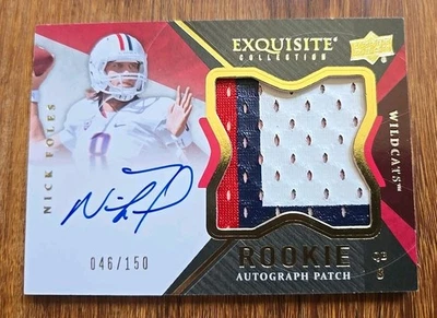 2012 Exquisite NICK FOLES Patch Auto  Autographed RC RPA /150 Arizona Wildcats - Image 1 of 2