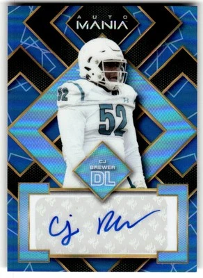 2022 Wild Card Auto Mania - Square Rainbow Blue C.J. Brewer #AM-SQ6 Auto - Image 1 of 2