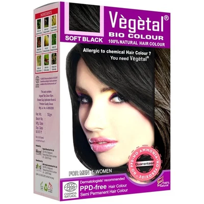 Color de cabello herbal natural negro suave vegetal Bio - 100 % libre de amoníaco 100 ml Foto 1 de 4