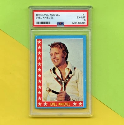 1974 Topps Evel Knievel Trading card #1 PSA 6 - Image 1 of 3