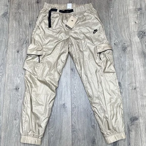 Nike Pants Size Medium Mens Khaki Brown Tech Woven Lined Pants Khaki Black $125 - Picture 1 of 15