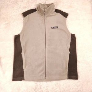 Columbia Steens Mountain Vest Jacket Men's Size Large Brown Gray Fleece Full Zip - Picture 1 of 9