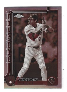 2025 Topps Chrome #89 Christian Yelich Sepia Refractor - Milwaukee Brewers - Bild 1 von 2
