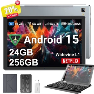 2025 Neu Tablet Android 15 24GB RAM+256GB 8000mAh 10.1 Zoll 4G LTE WlFl 13MP IPS - Bild 1 von 42
