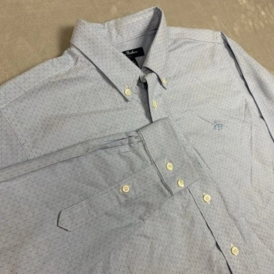 Brooks Brothers Fleece Shirt Mens Small Aqua Geometric Button Down Long Sleeve - Image 1 of 4