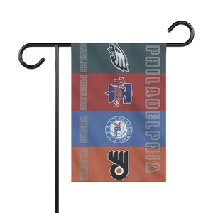 Philadelphia Philly Sportmannschaften Garten Flagge, Sixers, Phillies - Bild 1 von 6