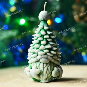 Christmas Tree Hat Gnome 3D Food Safe Silicone Mold for Candles, Soap, Resin - Bild 1 von 4