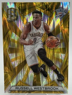 RUSSELL WESTBROOK OKLAHOMA CITY THUNDER 2015-16 PANINI SPECTRA #1 PRIZM GOLD /10 - Image 1 of 2