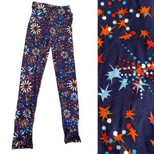 Kids Red White Blue 4th of July Leggings Sizes 8-14 - Picture 1 of 6
