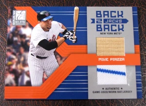 2004 Donruss Elite Mike Piazza Back 2 Back Jacks Combos Bat & 2-Color Jersey /50 - Picture 1 of 2