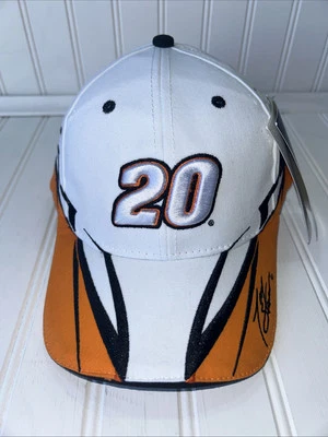 Gorra Nascar Para Hombre Correa Trasera Blanca Tony Stewart 20 Logo Rayo Corredor Carreras Foto 1 de 4