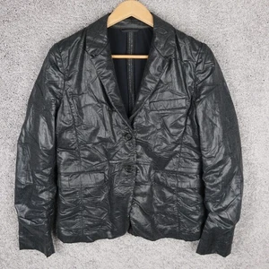 PRADA WOMENS BLAZER GRAY TECHNO GLOSSY size 46 / US 10 / VNT 2000' RARE LUX - Picture 1 of 13