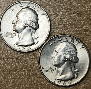 1964 P D Silver Quarters, 2 coin lot - 90% Silver, Perfect 4 Albums, Q64-2 - Picture 1 of 2